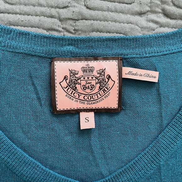 Juicy Couture Teal Short Sleeve Cardigan - Picture 3 of 5